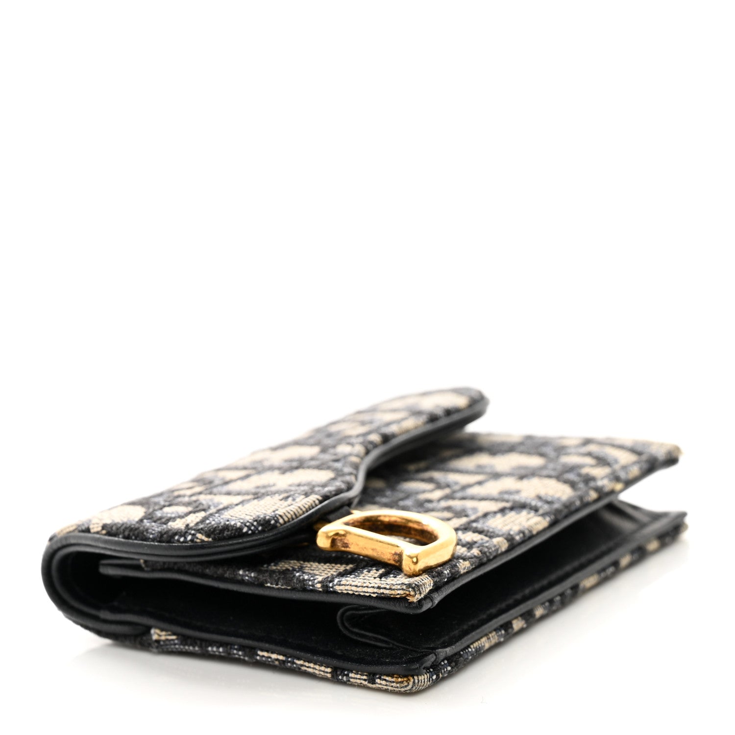 Christian Dior Oblique Saddle Card Holder Blue 4 of 7