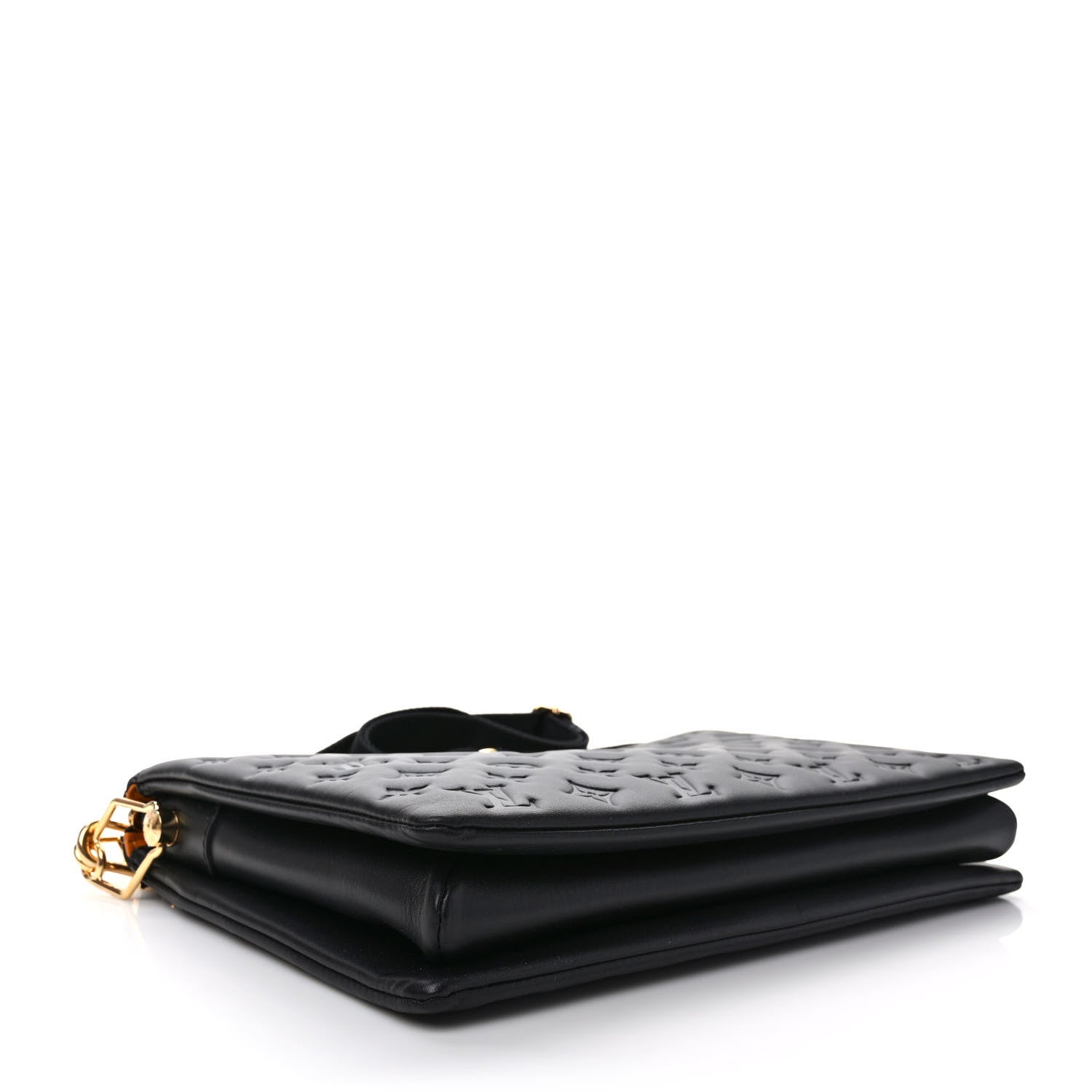 Louis Vuitton Lambskin Embossed Monogram Coussin MM Black 4 of 9