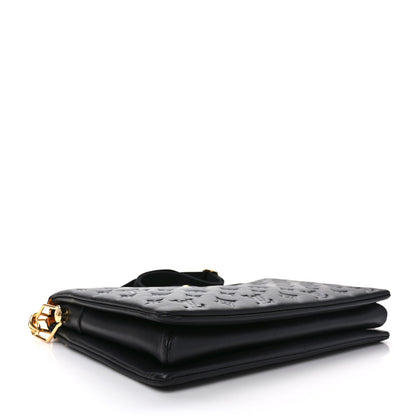 Louis Vuitton Lambskin Embossed Monogram Coussin MM Black 4 of 9