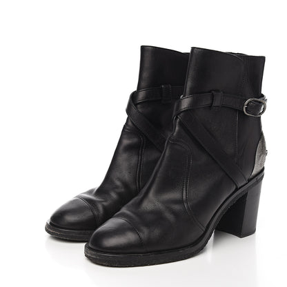 Chanel Lambskin CC Buckle Short Boots 39.5 Black 3 of 9