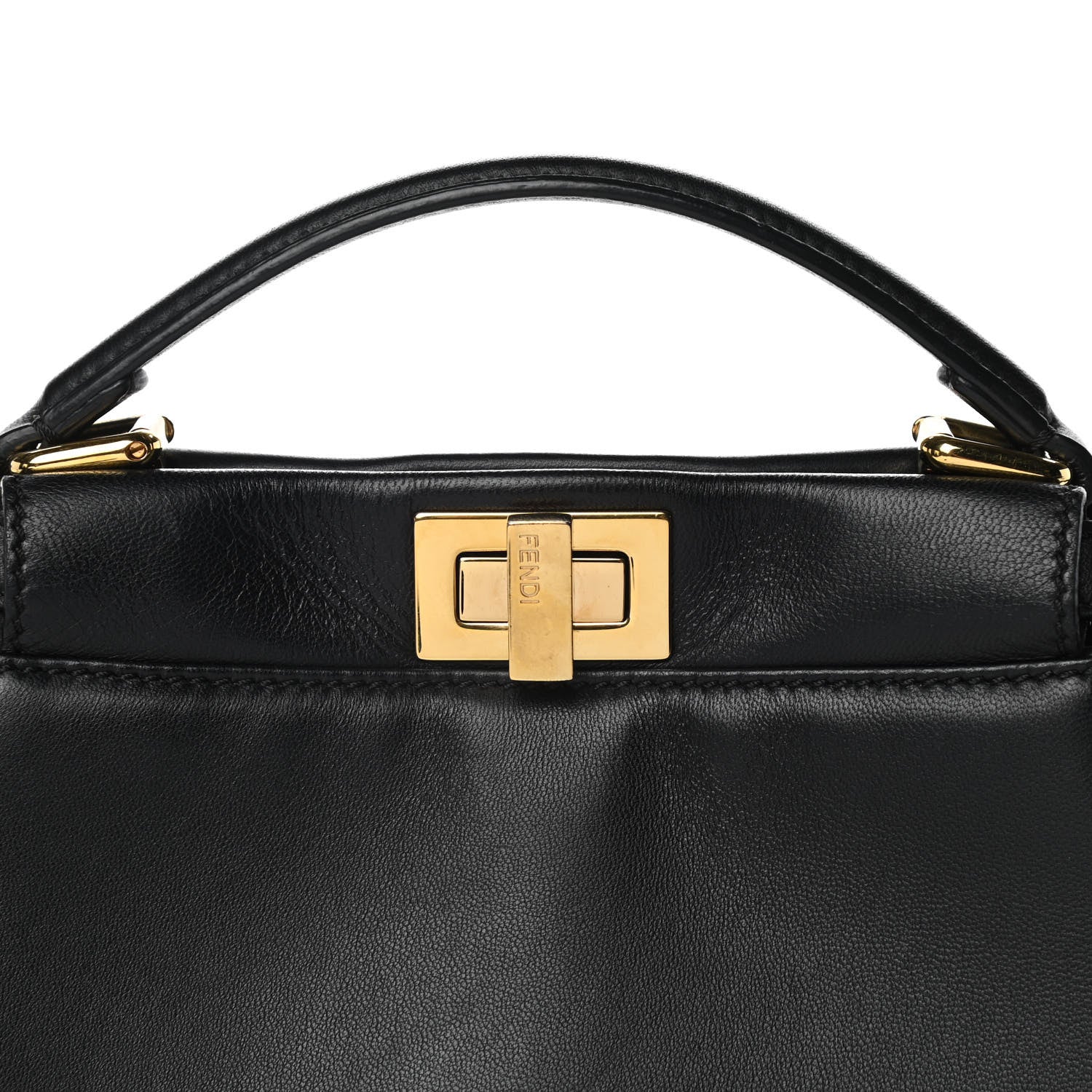 Fendi Nappa Mini Peekaboo Iconic Satchel Black 1 of 18