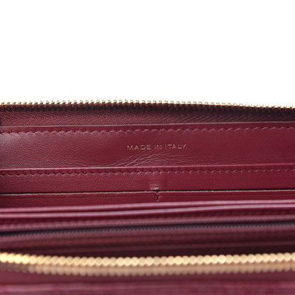 Chanel Lambskin Studded Quilted Zip Around Wallet Burgundy 7 of 13