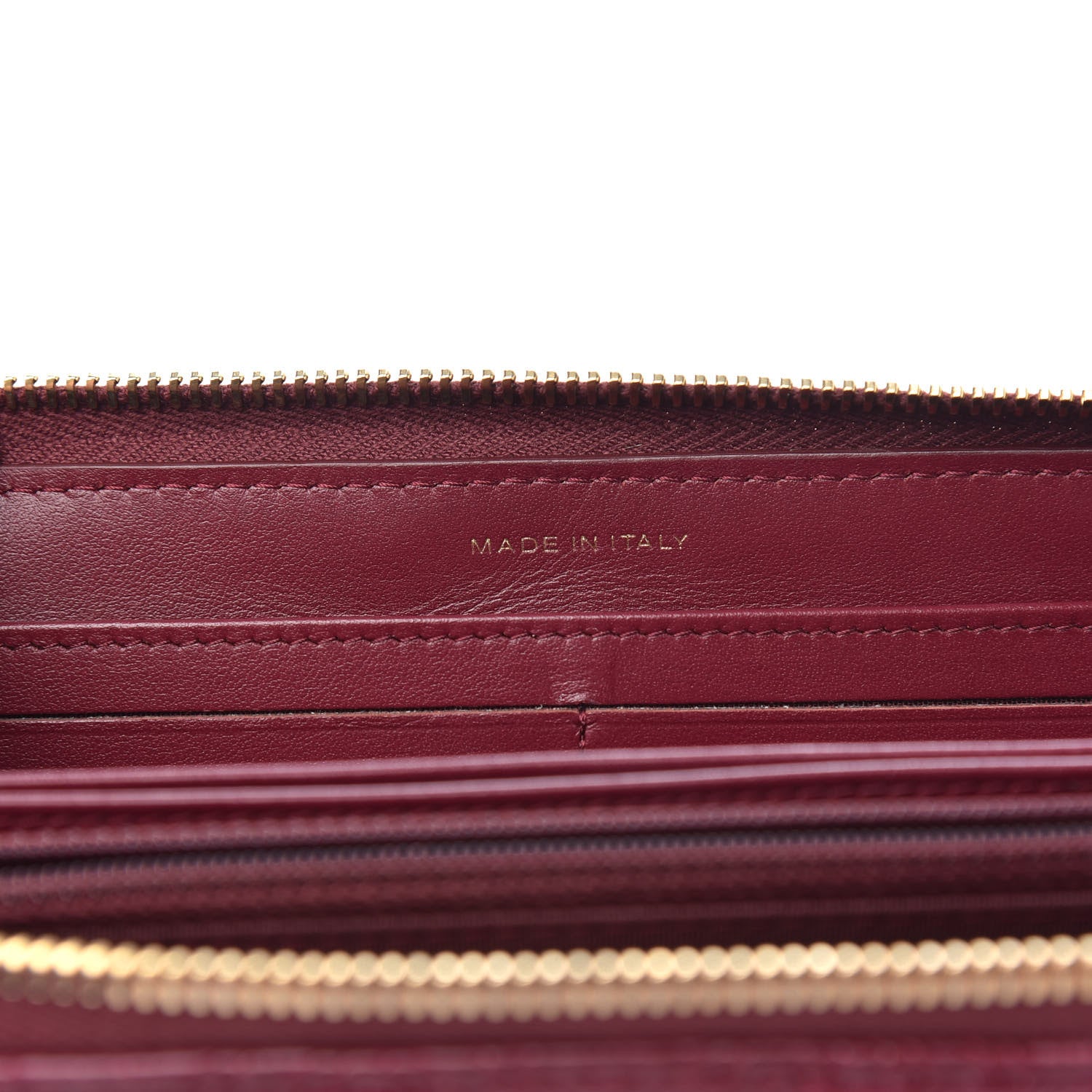 Chanel Lambskin Studded Quilted Zip Around Wallet Burgundy 7 of 13