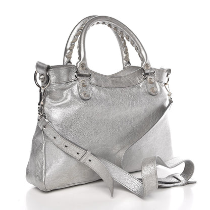 Balenciaga Metallic Agneau Giant 12 Silver Hardware Town Gris Aluminum 4 of 10