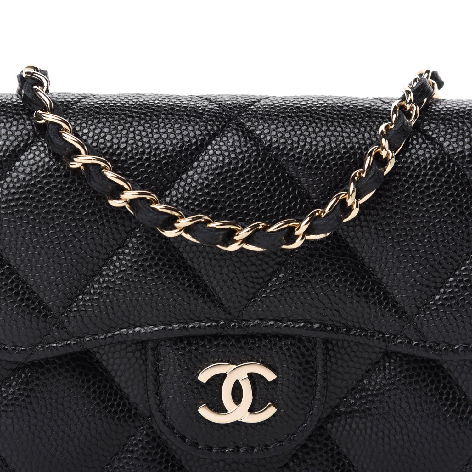 Chanel Caviar Quilted Flap Card Holder On Chain Black 12 of 13