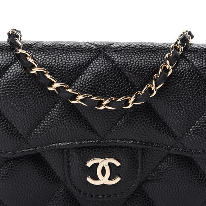 Chanel Caviar Quilted Flap Card Holder On Chain Black 12 of 13