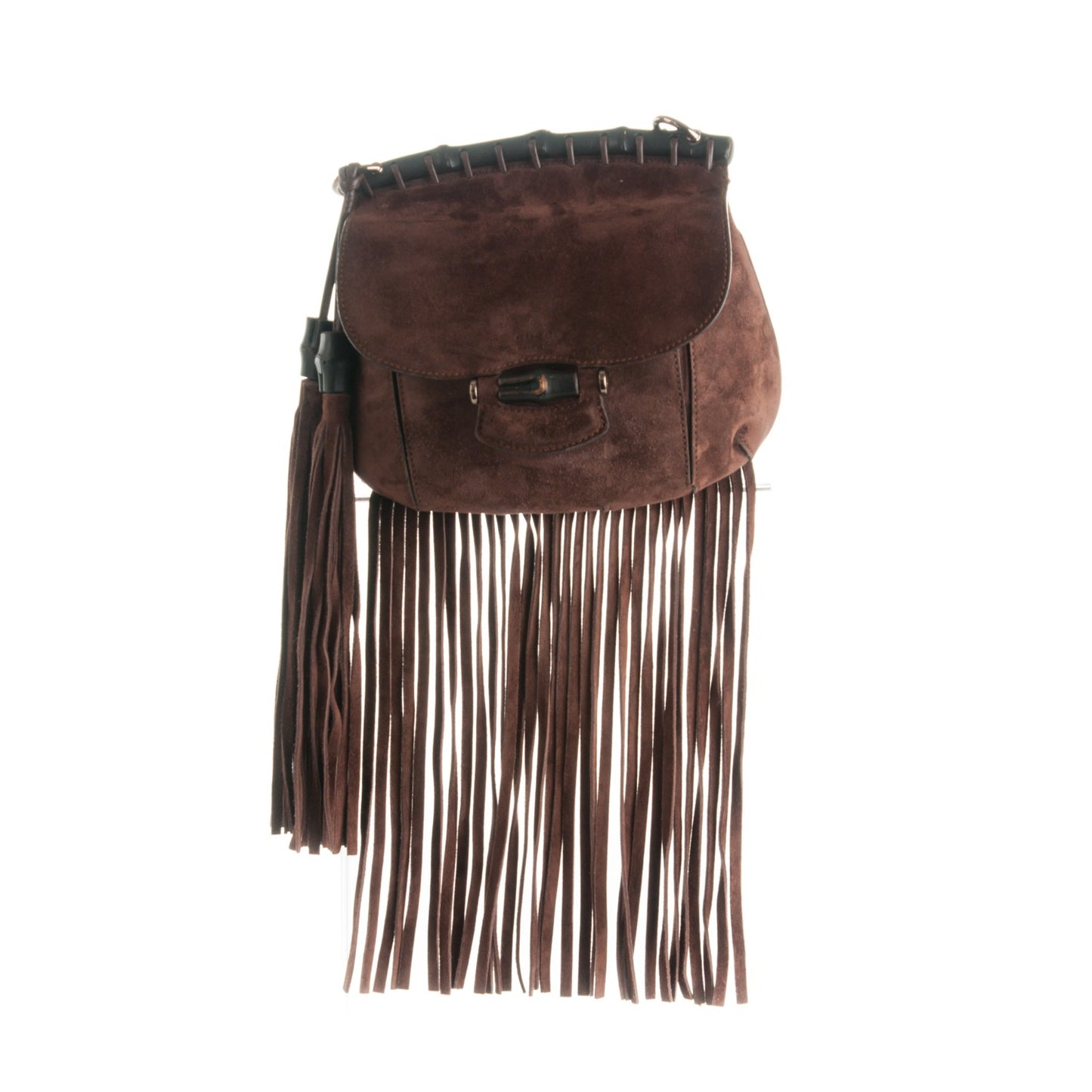 Suede Small Nouveau Fringe Shoulder Bag Brown