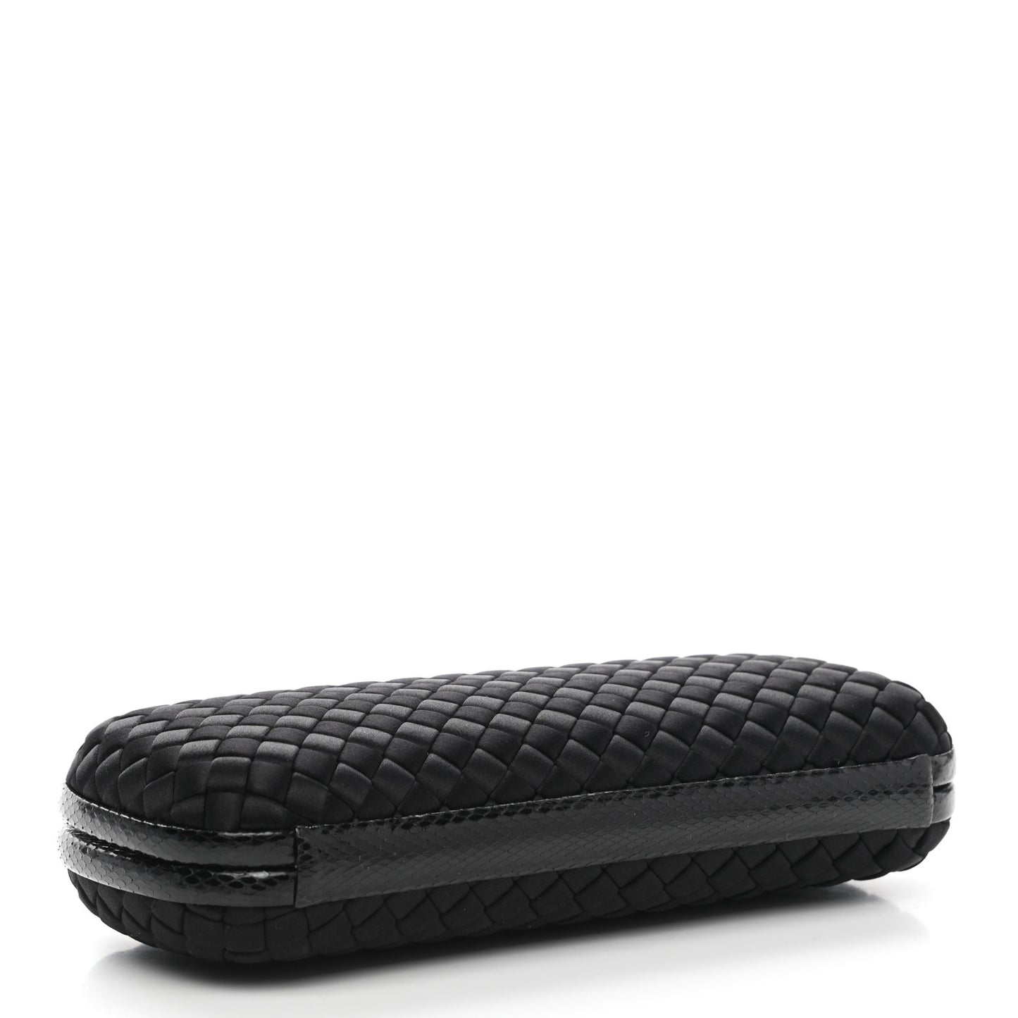 Satin Ayers Intreccio Impero Stretch Knot Clutch Black