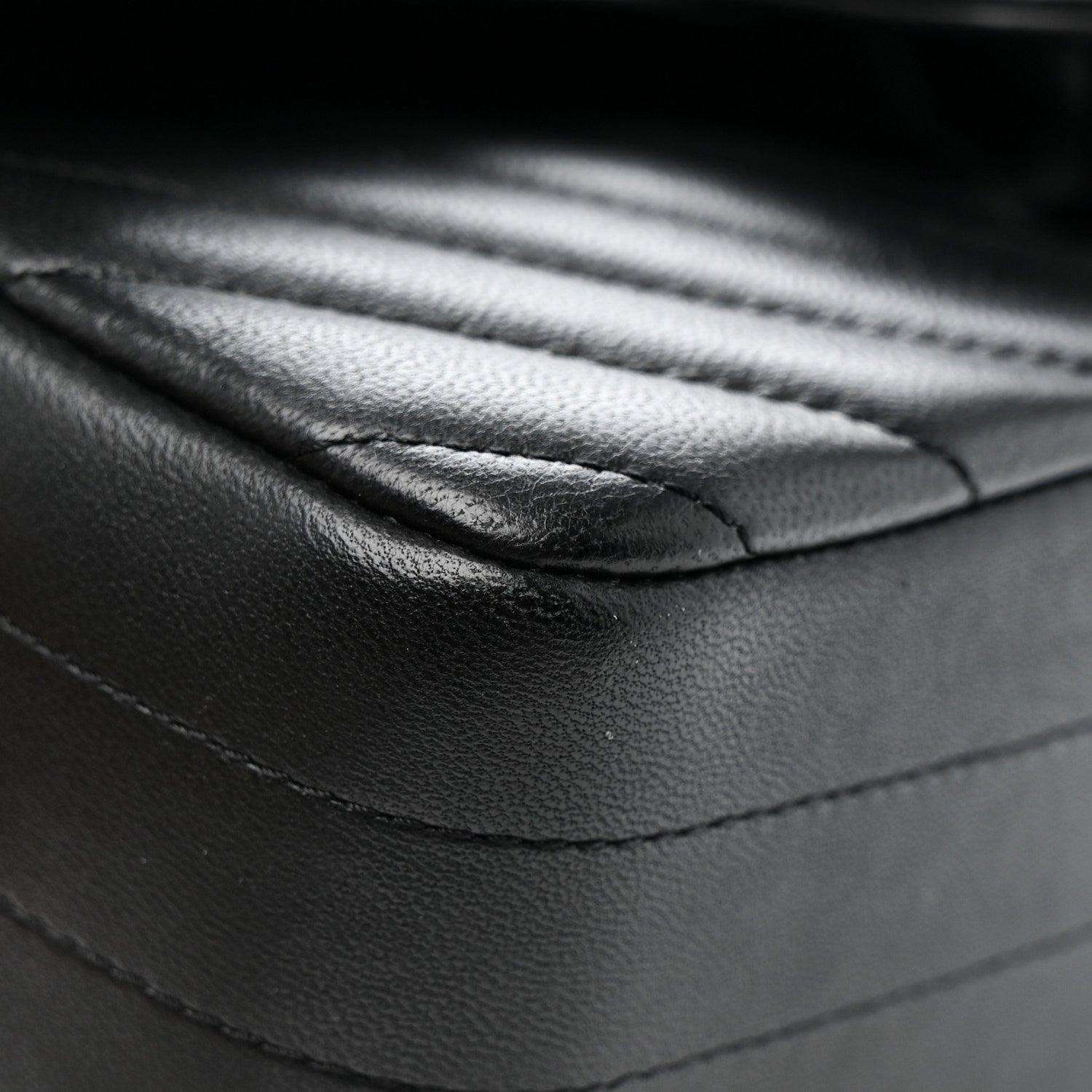 Chanel Lambskin Chevron Quilted Mini Rectangular Flap Black 13 of 15