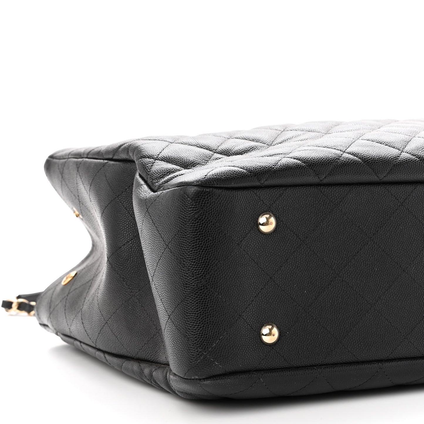 Caviar Quilted Large Shopping Tote Black