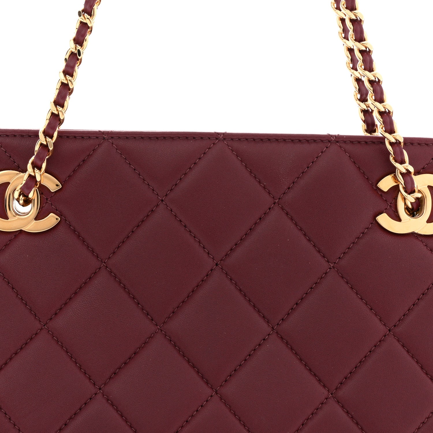 Chanel Lambskin Quilted Small Eyes On You Shopping Bag Dark Burgundy 8 of 11