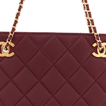 Chanel Lambskin Quilted Small Eyes On You Shopping Bag Dark Burgundy 8 of 11