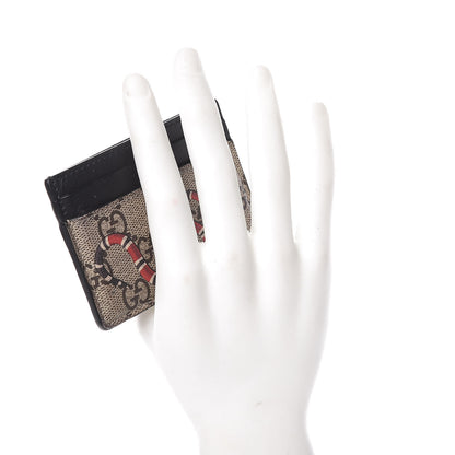Gucci GG Supreme Monogram Kingsnake Card Holder Beige Black 2 of 8