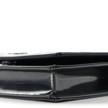 Christian Dior Metallic Patent Micro-Cannage Diorama Wallet on Chain Pouch Onyx Black 9 of 10