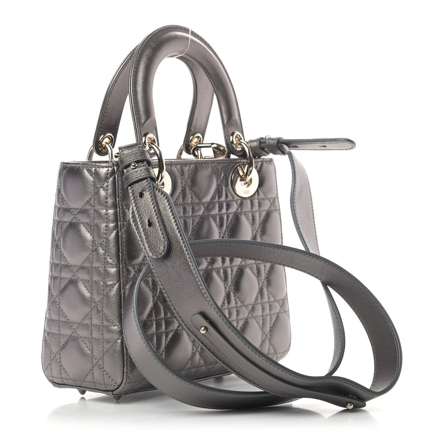 Metallic Grained Calfskin Cannage My ABCDior Lady Dior Gunmetal