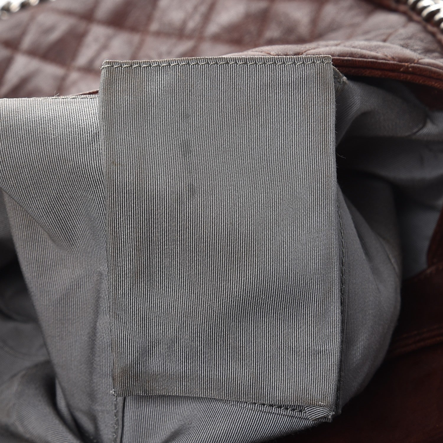 Chanel Crumpled Lambskin Quilted Maxi Chain Around Flap Dark Brown 12 of 12