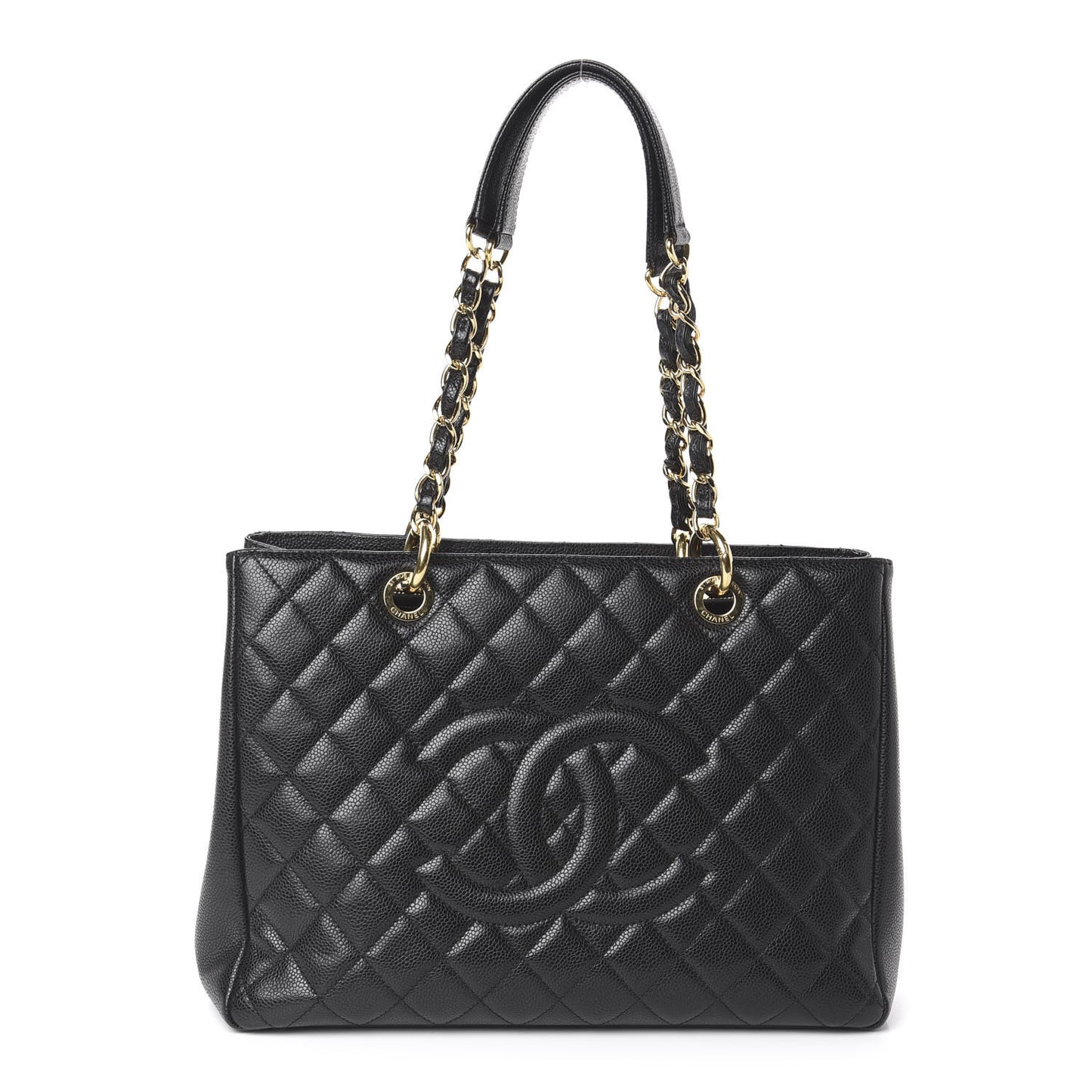 Caviar Quilted Grand Shopping Tote GST Black
