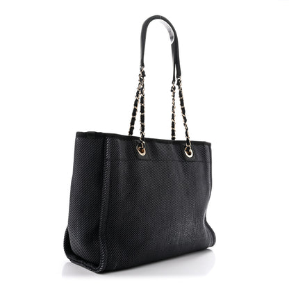 Chanel Mixed Fibers Calfskin Small Deauville Tote Black 2 of 12