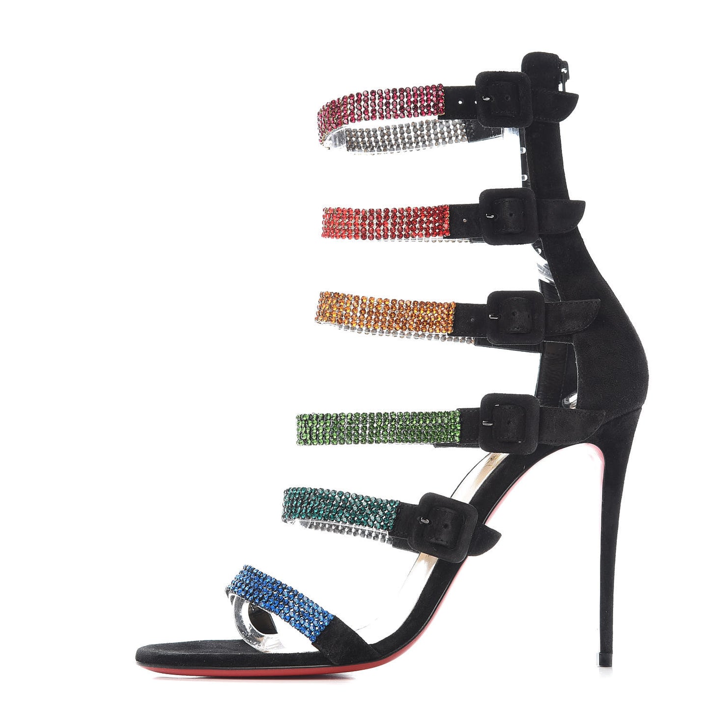 Veau Velours Raynibo Cage 110 Strappy Sandals 39 Black