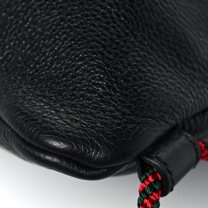 Gucci Calfskin Logo Drawstring Backpack Black 7 of 13