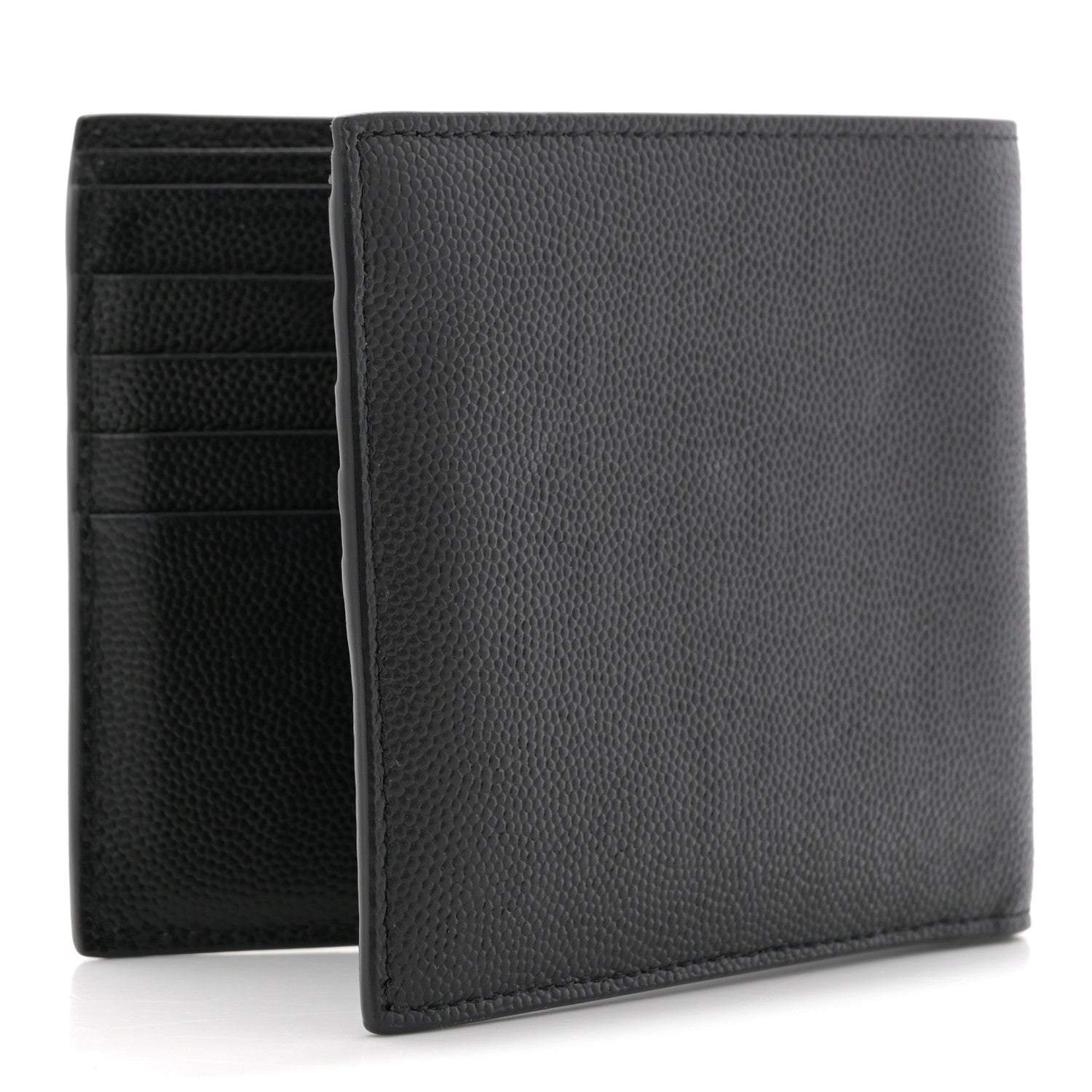 Saint Laurent Grain De Poudre Monogram Monochrome Bifold Wallet Black 3 of 6