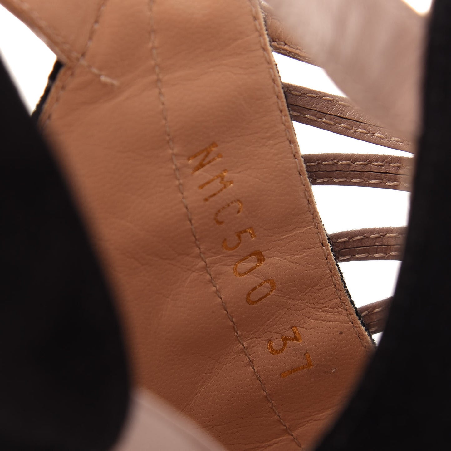 Suede Rockstud Caged Sandals 37 Black