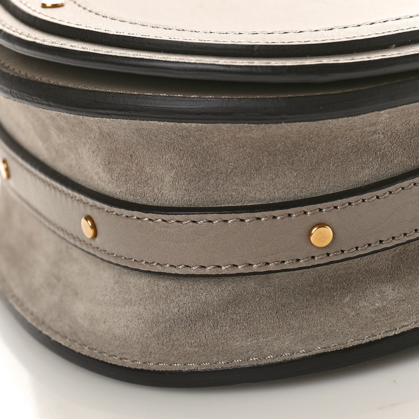 Calfskin Suede Small Nile Bracelet Bag Motty Grey