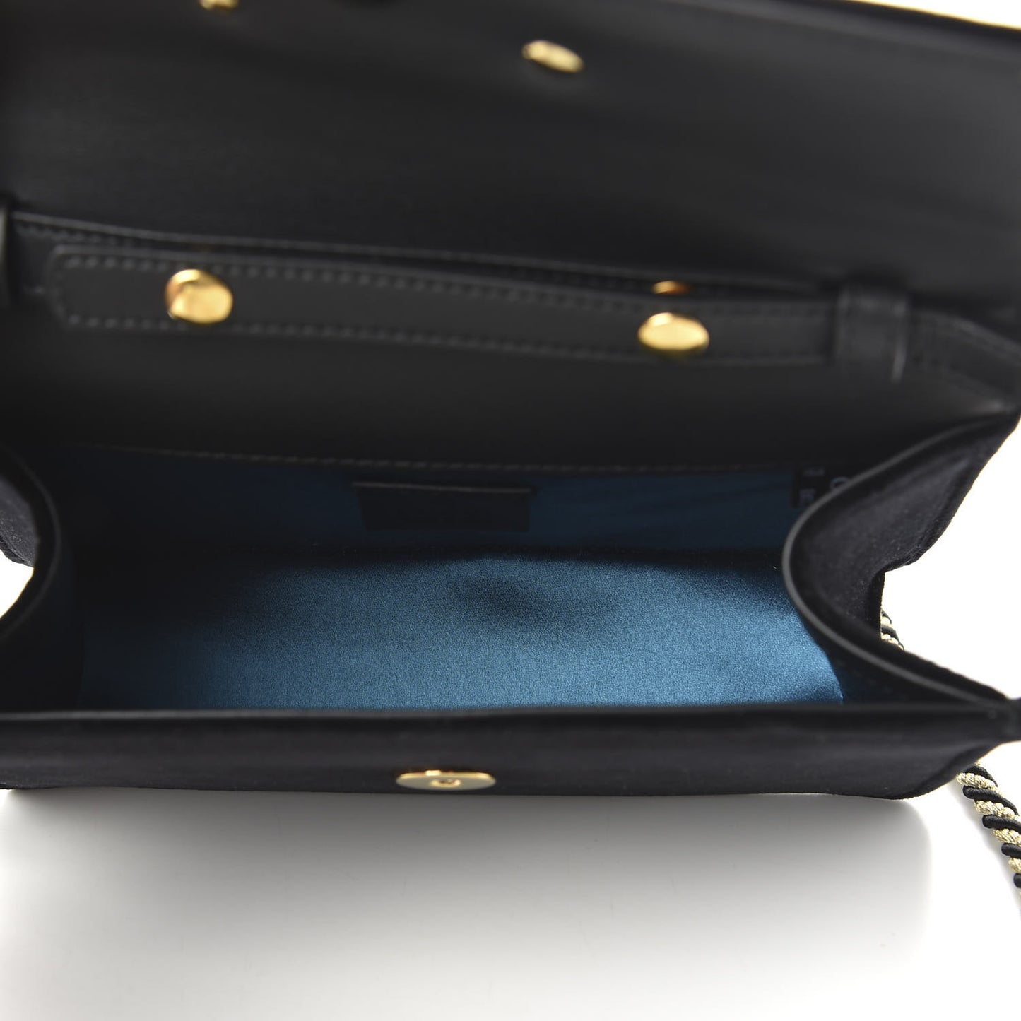 Velvet Crystal Square G Shoulder Bag Black