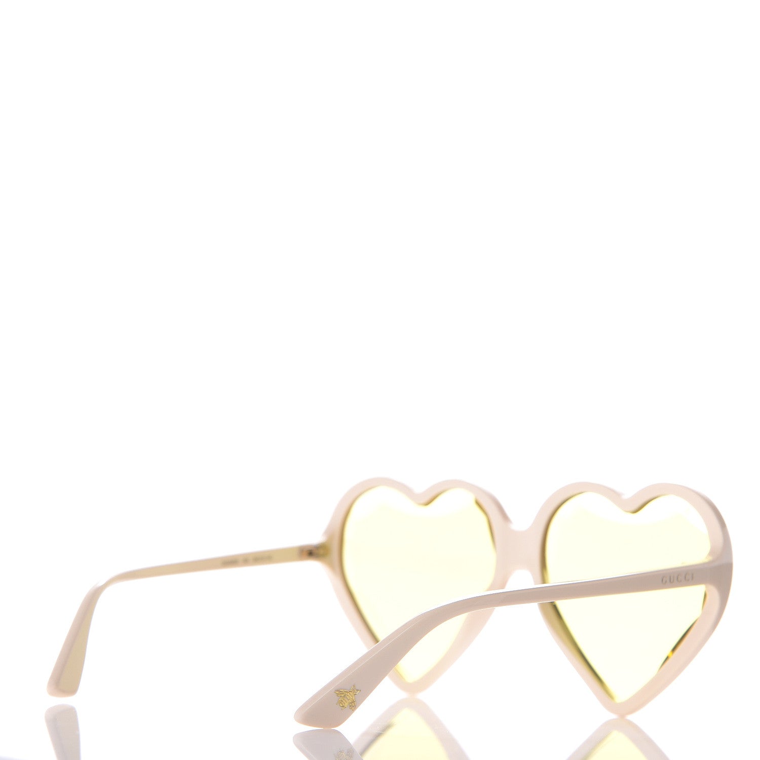 Gucci Hollywood Forever Heart Sunglasses GG0360S White Yellow 3 of 8