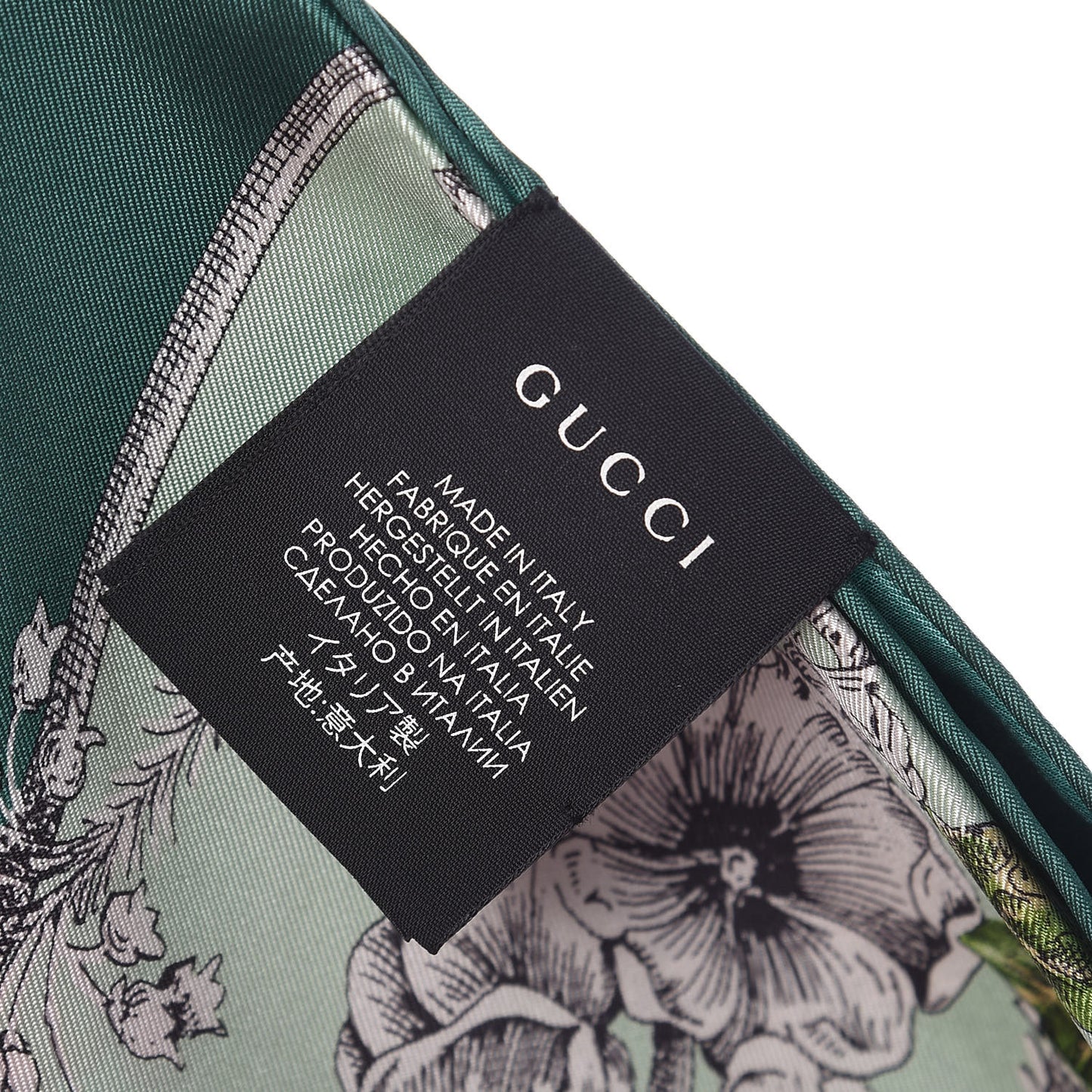 Silk Twill Wondergardenia Square Scarf Emerald