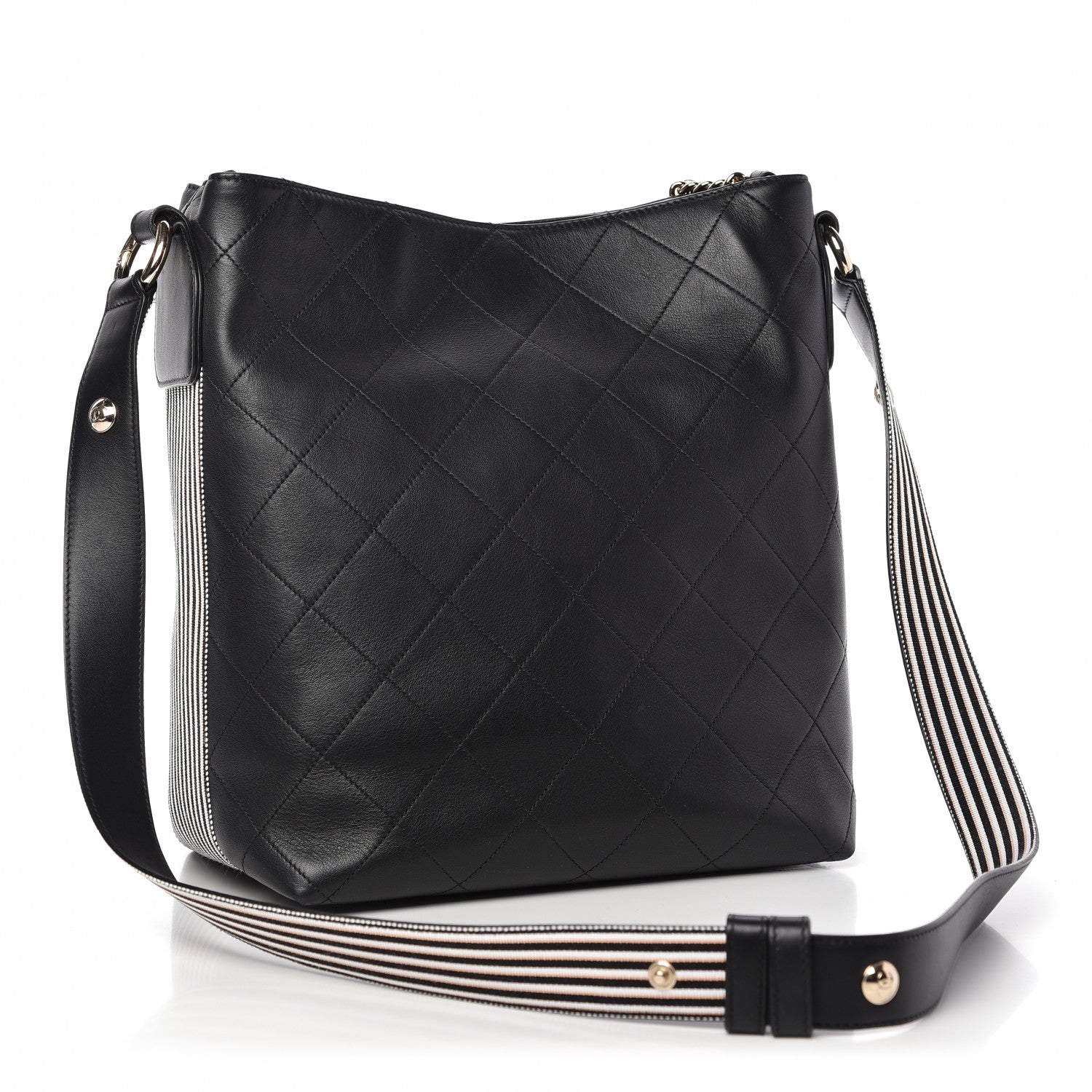 Chanel Calfskin Stitched Over & Over Hobo Black 3 of 9