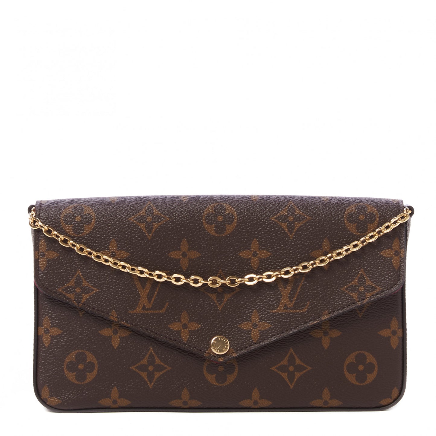 Monogram Pochette Felicie Chain Wallet Fuchsia