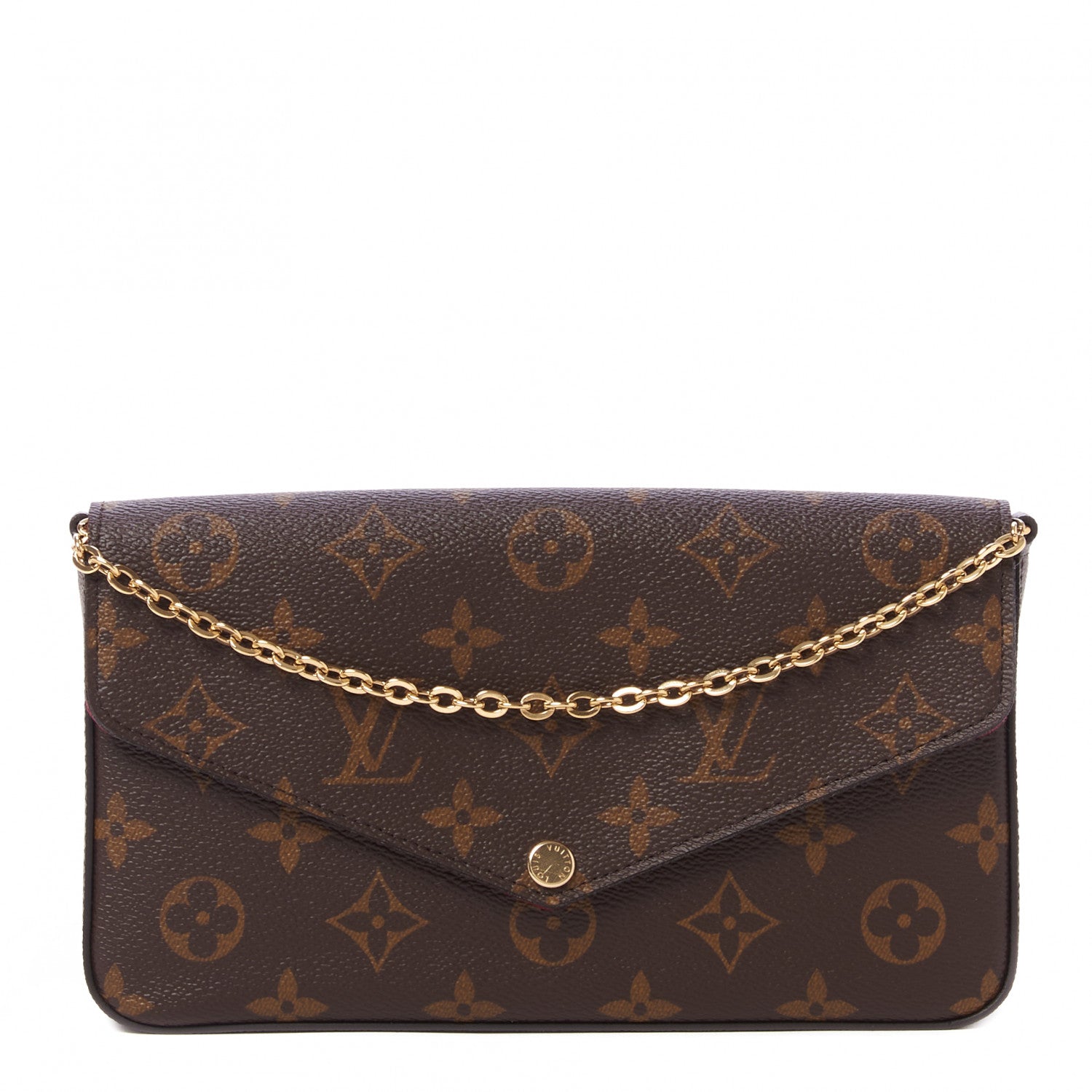 Louis Vuitton Monogram Pochette Felicie Chain Wallet Fuchsia 3 of 9