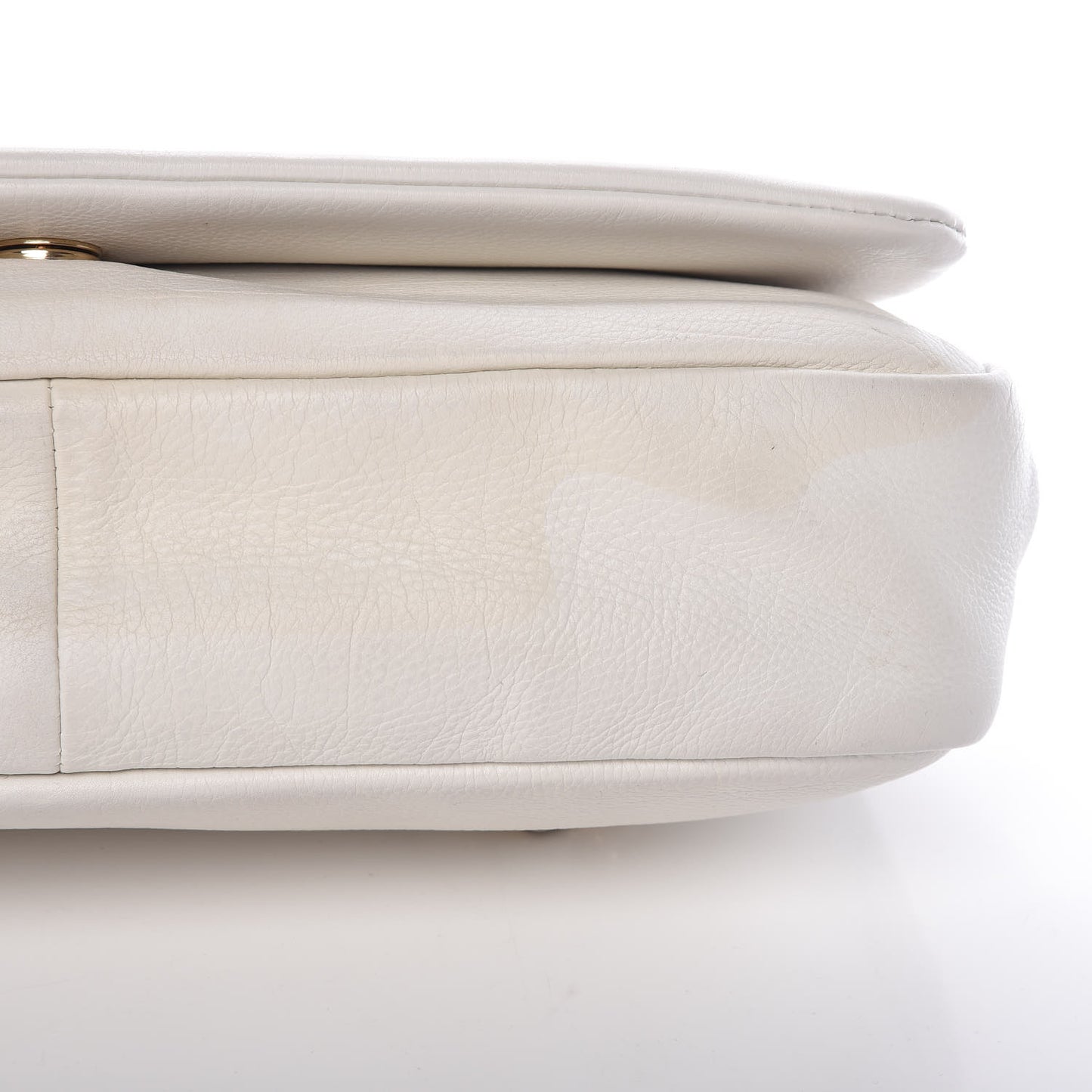 Calfskin Metal Mosaic Flap White