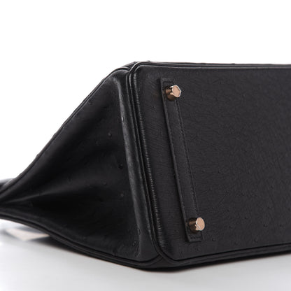 Hermes Ostrich Birkin 30 Black 6 of 11