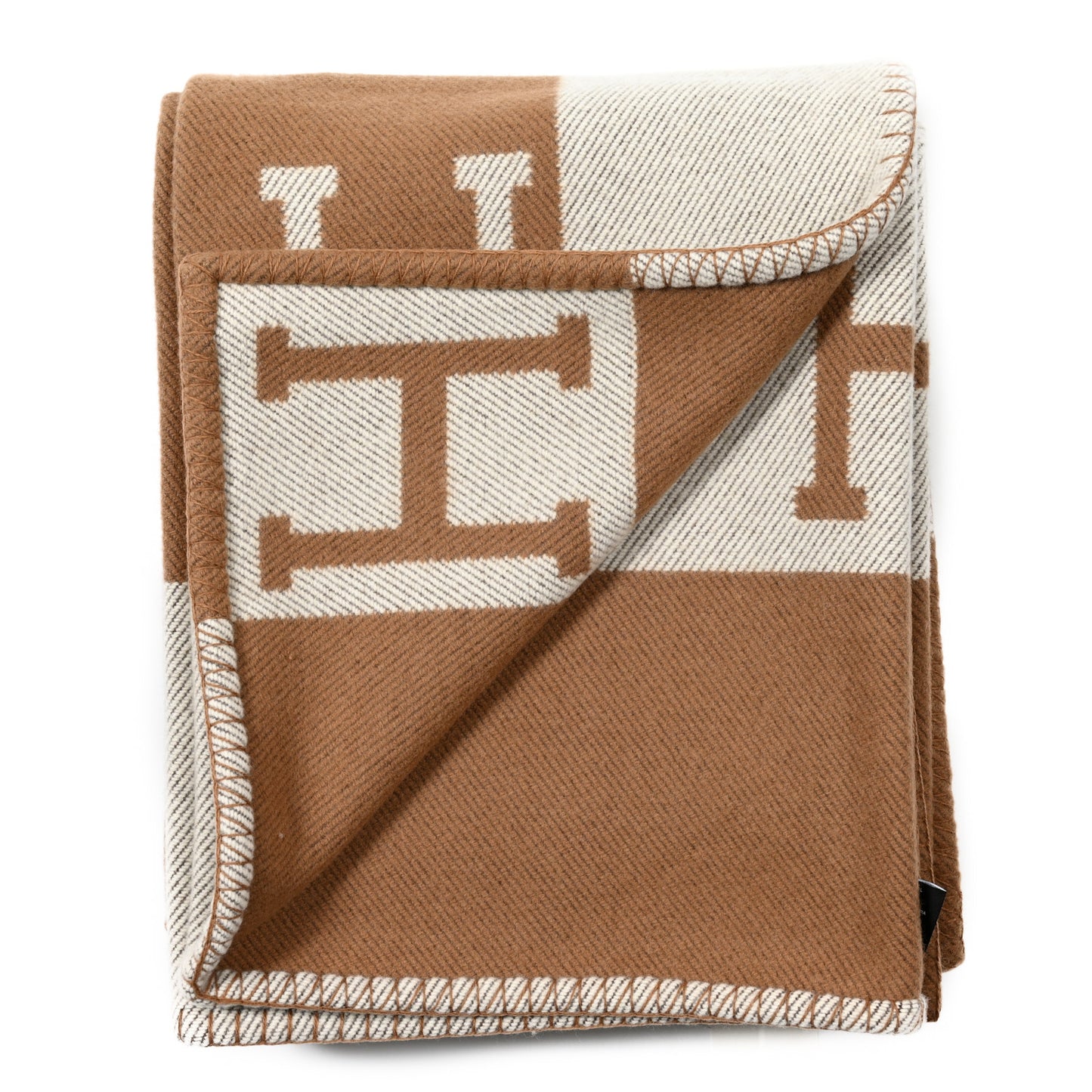 Wool Cashmere Avalon Blanket Ecru Camel