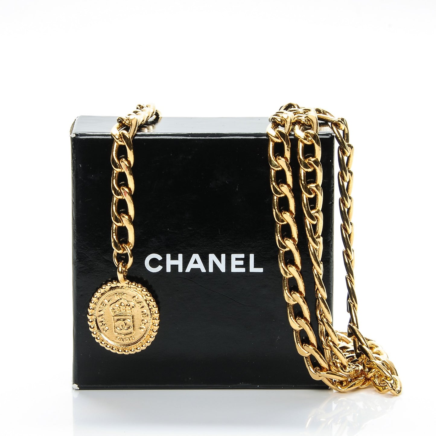 Chain CC Medallion Belt Gold