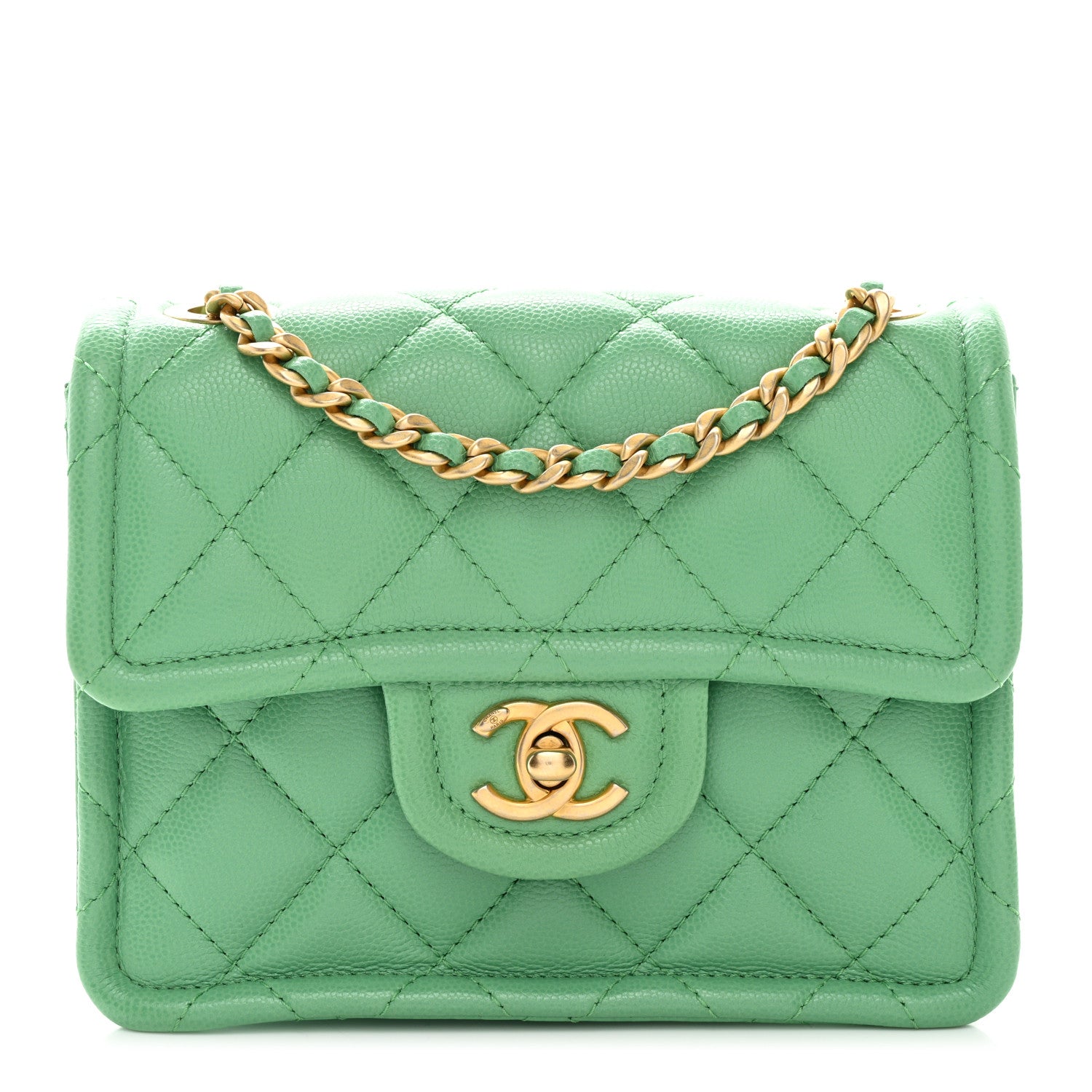 Chanel Caviar Quilted Mini Sweet Classic Flap Green 1 of 10
