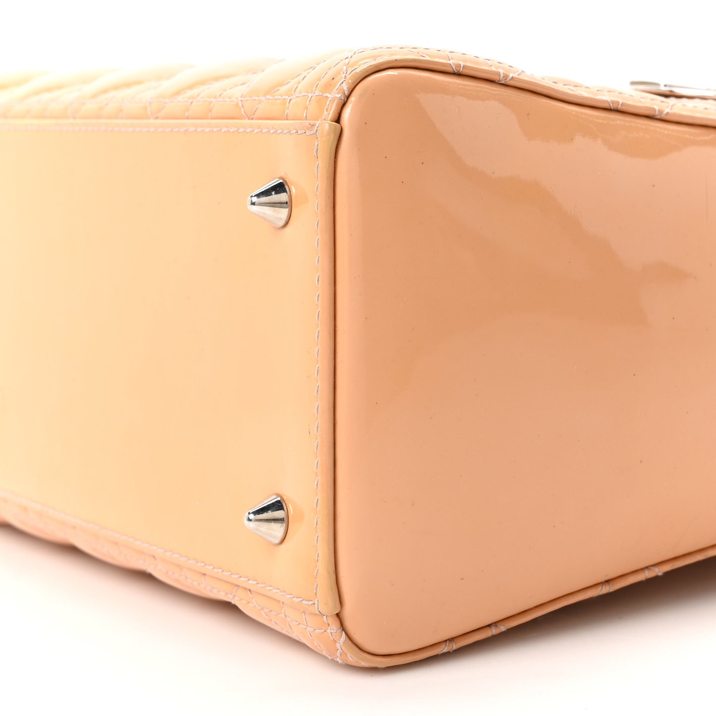 Patent Cannage Medium Lady Dior Rose Clair