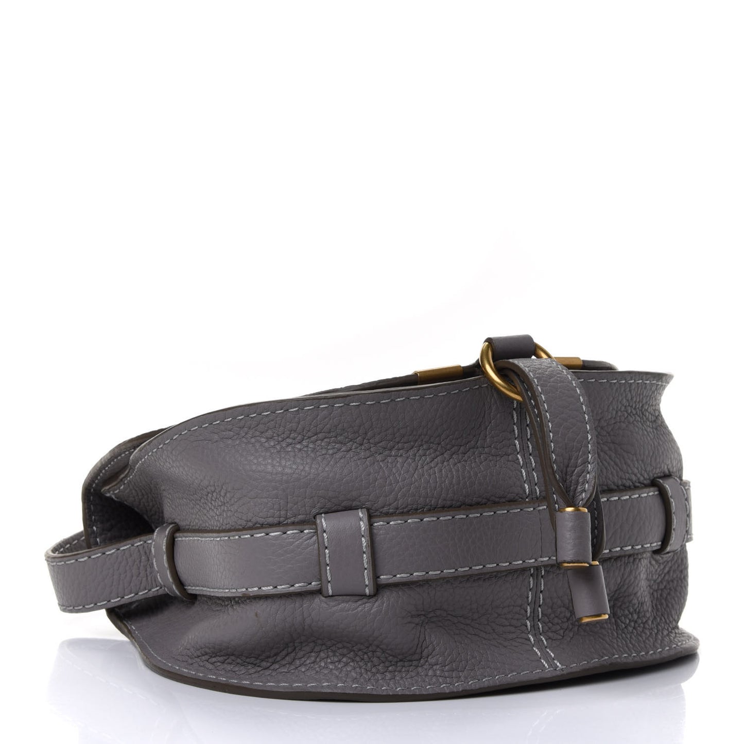 Calfskin Mini Marcie Round Crossbody Bag Cashmere Grey