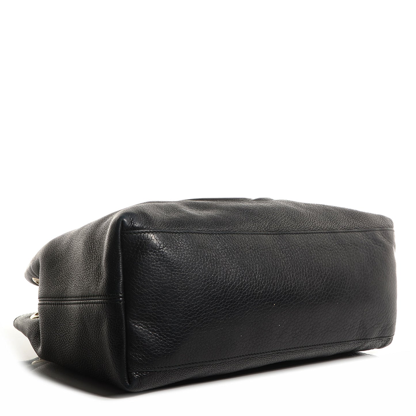 Pebbled Calfskin Medium Soho Chain Shoulder Bag Black