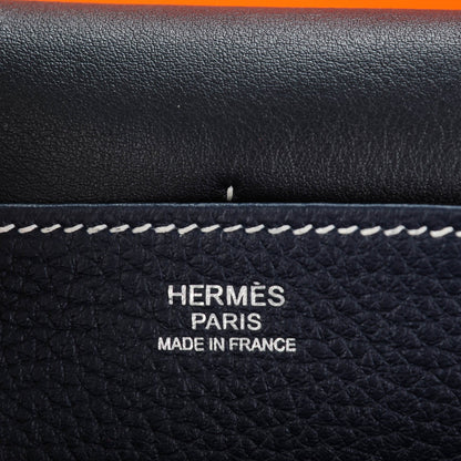 Hermes Taurillon Clemence Halzan 31 GM Bleu Nuit Indigo 6 of 8
