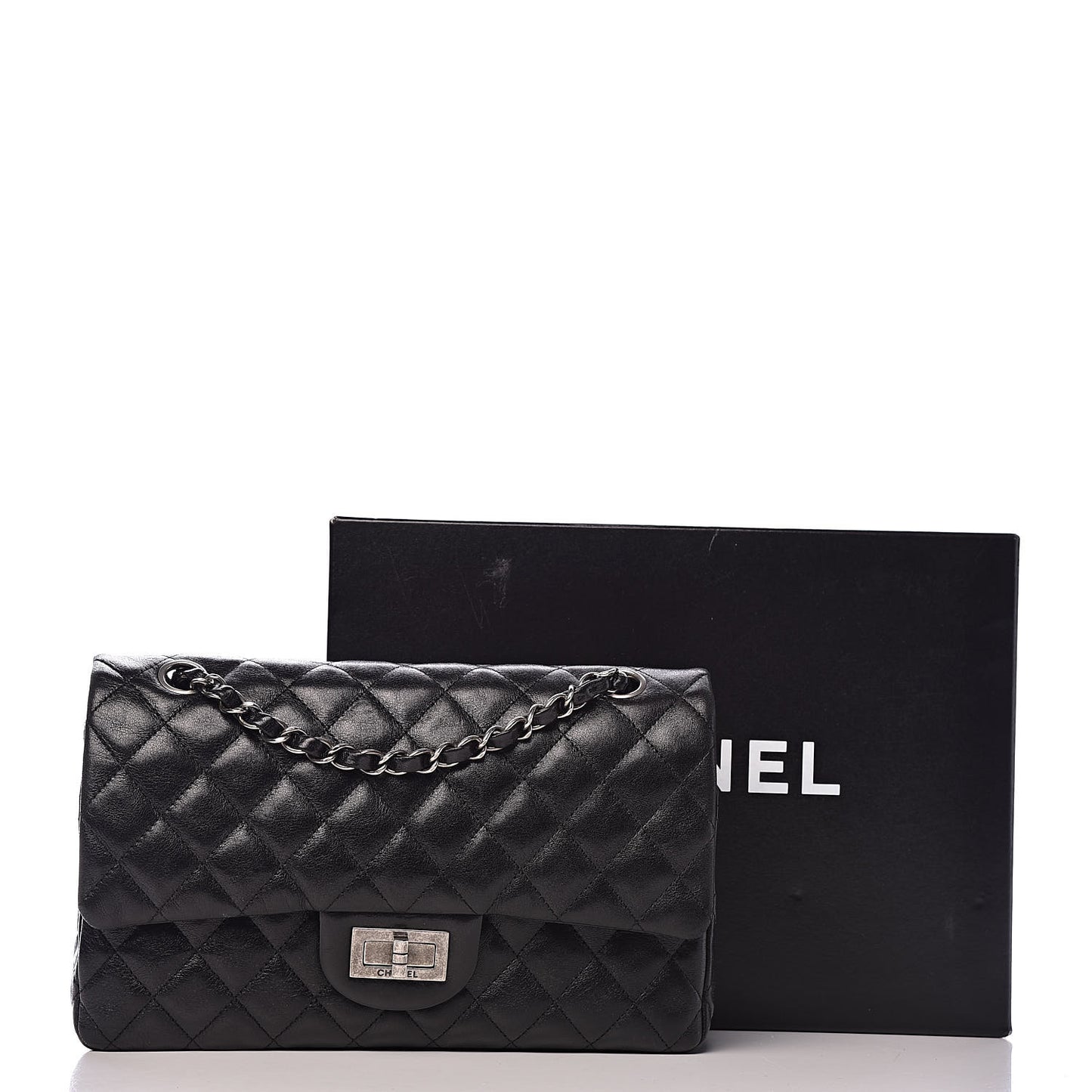 Lambskin Quilted Medium Hybrid Reissue Flap Black