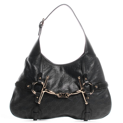 Gucci Guccissima 85th Anniversary Horsebit Hobo Black 1 of 7