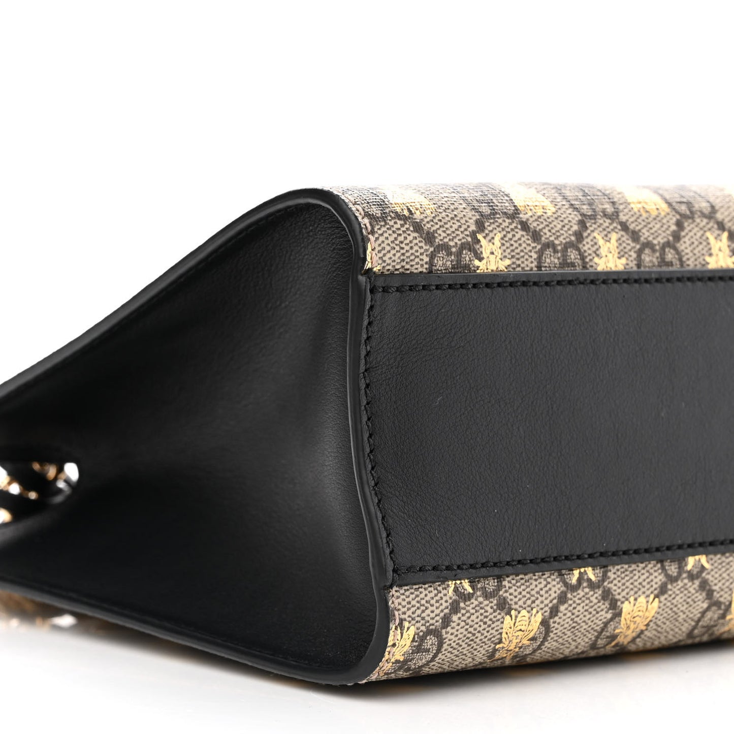 GG Supreme Monogram Bees Small Padlock Tote Beige Oro Black