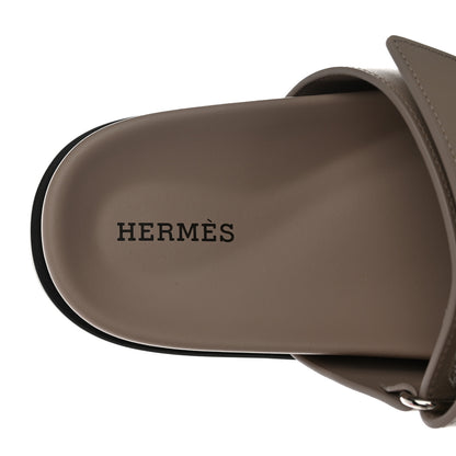 Hermes Calfskin Womens Chypre Sandals 36 Beige Mastic 7 of 12