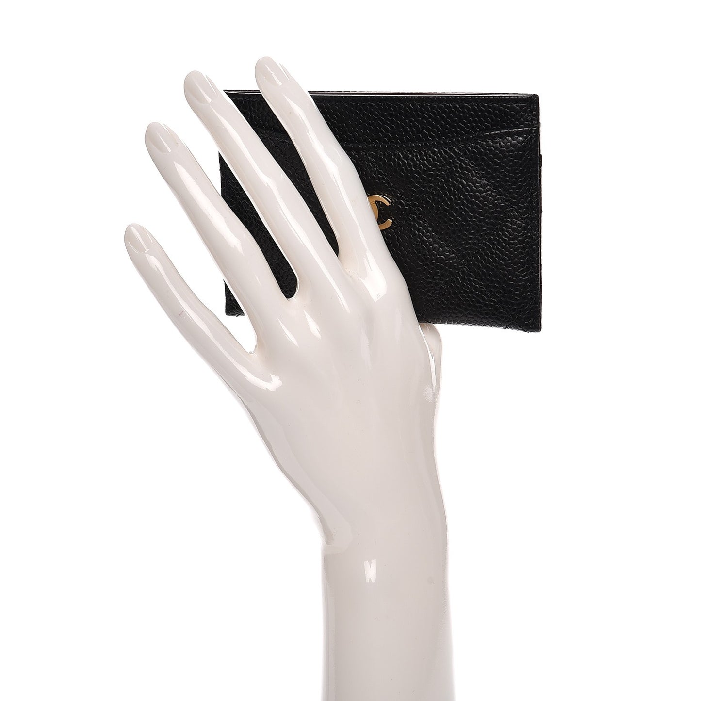 Caviar Quilted Card Holder Black