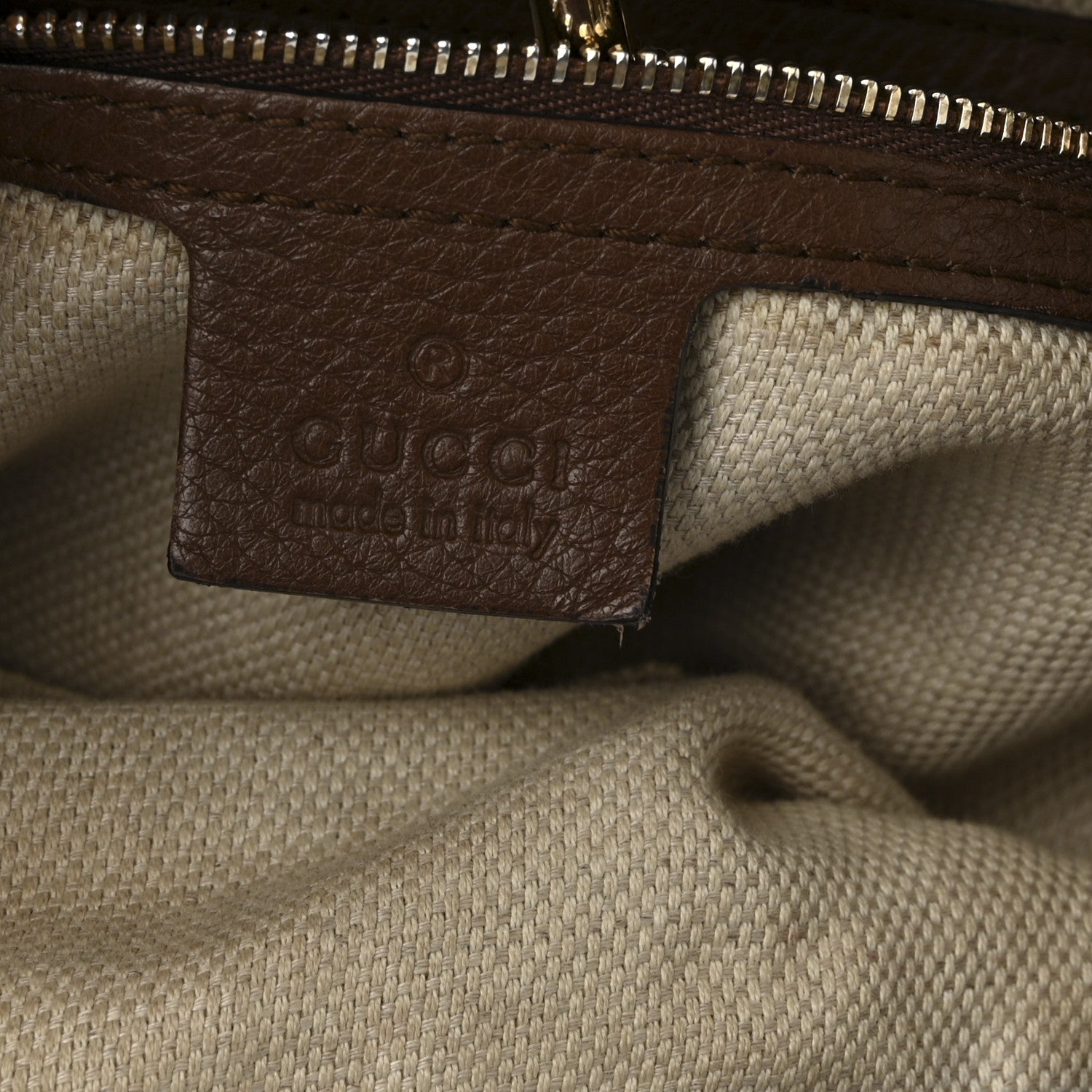 Gucci Denim Pebbled Calfskin Medium Soho Chain Shoulder Bag Blue Brown 6 of 9