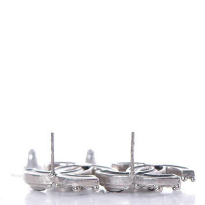 Chanel Enamel CC Earrings Black Silver 3 of 5