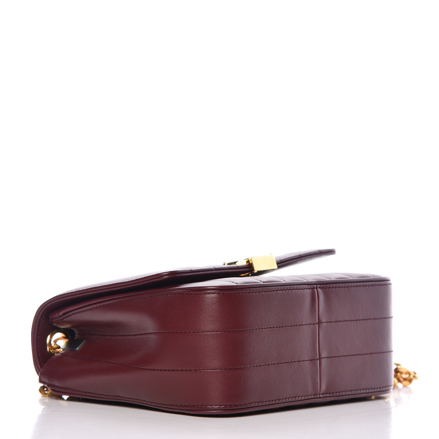 Saint Laurent Lambskin Matelasse Monogram Medium Vicky Chain Bag Dark Legion Red 4 of 9